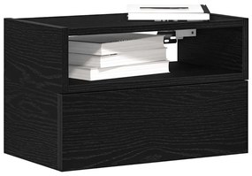 vidaXL Noptiere de perete, 2 buc., negru, 45x26x28,5 cm