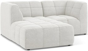 Colțar alb cu tapițerie din țesătură bouclé (cu colț pe partea stângă/cu șezlong) Aloha – Makamii