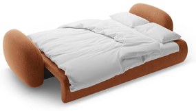 Canapea cărămizie extensibilă/cu spațiu de depozitare cu tapițerie din chenille 262 cm Tonale – Cosmopolitan Design