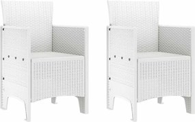 vidaXL Scaun pentru Grădină 2 pcs Alb Dimensiune: 53 x 49 x 85 cm