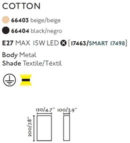Aplica de perete ambientala design modern COTTON neagra