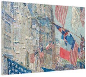 Tablou pe sticlă - Childe Hassam, Allies day, reproducere (70x50 cm)