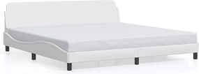 vidaXL Cadru de pat, Dover, alb, 200x200 cm, piele ecologică