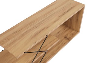 COMODA TV Zigzag, Alb - Gri - Galben - Stejar - Maro, 120 x 40 x 30 cm