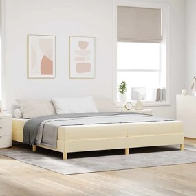 vidaXL Pat cu arcuri Crema, Marron 200 x 200 cm