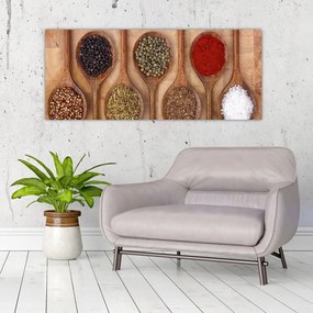 Tablou - condimente și linguri (120x50 cm)