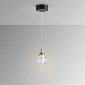 Pendul LED design modern Corina negru/ cupru