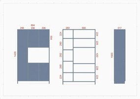 Dulap bucatarie alb cu  5 usi, SD001