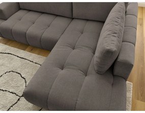 Colțar taupe extensibil/cu spațiu de depozitare (cu colț pe partea dreaptă/în formă de ”L”) Fuji – Bobochic Paris