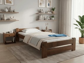 Pat de o persoana Emily 80x200 cm, stejar Saltele: Fara saltea, Somiera pat: Cu lamele curbate