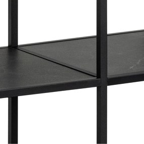 Bibliotecă neagră cu aspect de piatră 120x83 cm Strington – Actona