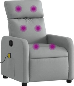 vidaXL Fotoliu de masaj rabatabil, gri deschis, textil