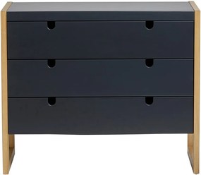 Comodă cu 3 sertare Marckeric Square, 90 x 75 cm, gri antracit