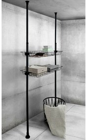 Wenko Set de 2 coșuri din sârmă Herkules, negru