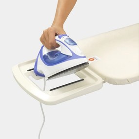 Masa de calcat Brabantia B 90300125, 124x38 cm, 7 pozitii reglabile, Suport fier de calcat, Alb
