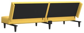 Canapea extensibila cu 2 locuri, galben, catifea Galben, Fara scaunel pentru picioare Fara scaunel pentru picioare