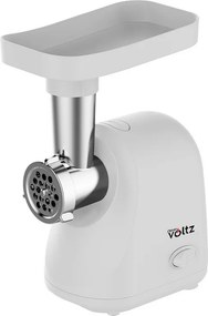 Masina de tocat carne Oliver Voltz OV51991G, 800 W, Functie de inversare, Accesoriu pentru roșii, Accesorii de 5 și 7 mm, Otel inoxidabil, Alb