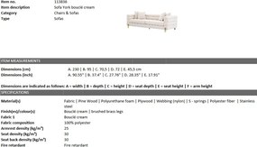 Canapea eleganta design LUX York, crem 113836 HZ