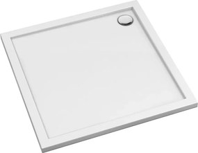 Cadita dus patrata din acril Omnires Merton alb 90x90 cm