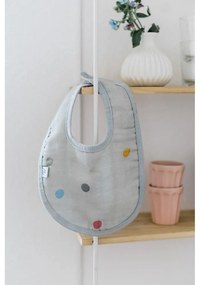 Bavețică din muselină Kindsgut Dots, gri