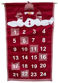 Calendar de advent SNOWIE, Rosu, 43x72cm