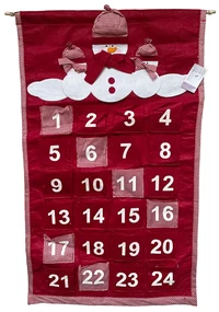 Calendar de advent SNOWIE, Rosu, 43x72cm