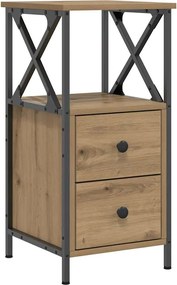 vidaXL Noptieră, stejar artizanal, 34x35,5x70 cm, lemn prelucrat