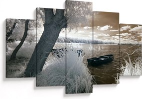 Tablou cu barca pe lac (150x105 cm)