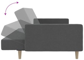 Canapea extensibila cu 2 locuri, gri deschis, textil Gri deschis, Fara suport de picioare