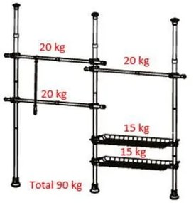 Suport pentru haine alb telescopic din metal Herkules – Wenko