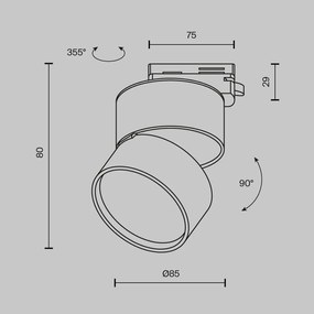 Spot LED, accesoriu pentru sinele monofazate Unity, ONDA 2700K alb