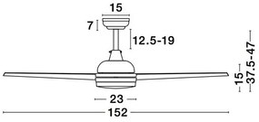 Ventilator de tavan cu telecomanda si iluminat FLOW alb