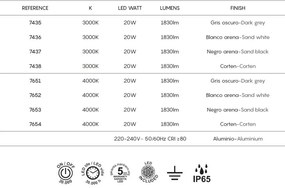 Aplica LED de perete iluminat exterior ambiental IP65 DAVOS XL neagra