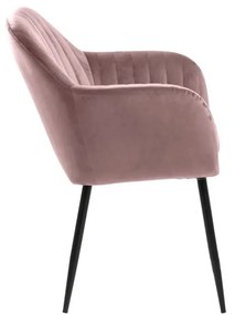 Scaun de sufragerie roz tapițat Emilia – Actona
