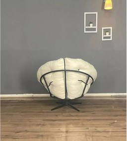 Fotoliu rotativ 360 grade,tapitat cu stofa si picioare metalice,rotund,homs,seria B-120,20027