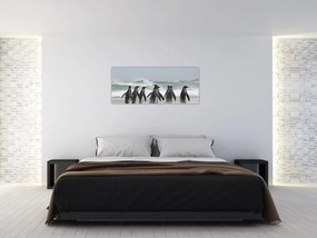 Tablou pinguini în ocean (120x50 cm)