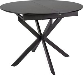 Masa extensibila GASTON, negru mat cu efect de marmura, ceramica/metal