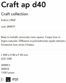 Aplica LED de perete ambielala Craft ap d40