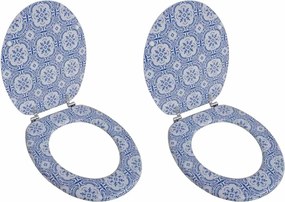 vidaXL Capace WC, 2 buc., MDF, model porțelan