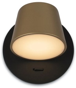 Aplica LED de perete design modern Pixel negru, alama
