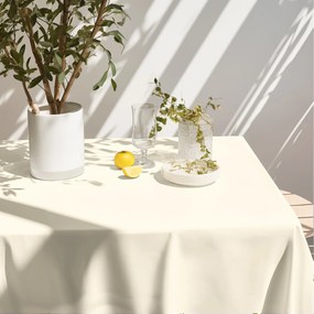 Goldea față de masă decorativă rongo deluxe - crem cu luciu satinat 100 x 100 cm