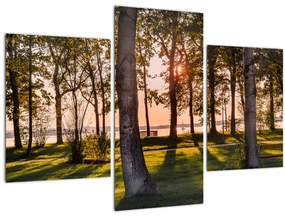 Tablou cu pomi lângă lac (90x60 cm)