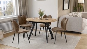 Mazzoni Masă ovală extensibilă ALMO Stejar Craft Auriu / picioare negre