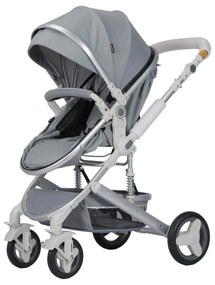 Carucior nou nascuti 3 in 1 NOVOKIDS™ 5300, Cu geanta bebe, Cadru Aluminiu, Amortizoare, Roti din cauciuc plin AVE, Landou, Scoica auto, Spatar