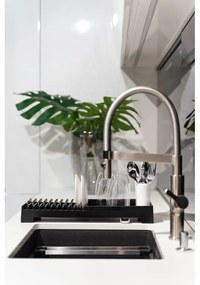 Scurgător de vase negru Vialli Design Livio Duo