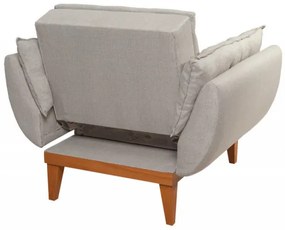 Fotoliu, Lemn Solid, Fiona Berjer, Crem