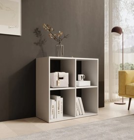 Bibliotecă, 80x80 cm, Lenti, ADRK Furniture (Culoare: Gri)