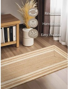 Covor tip traversă crem/în culoare naturală reversibil/țesut manual din iută 70x200 cm Jutta – Hanse Home