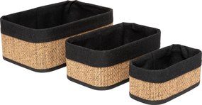 Set 3 coșuri din bambus