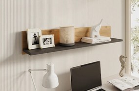 Raft suspendat Ravi, ADRK Furniture (Culoare: Stejar artizanal Auriu / Negru)